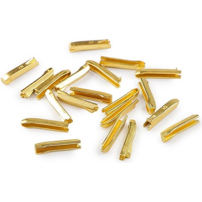 Stoklasa Spodní koncovka na opravu kovového dvoucestného zipu Balení: 10 sada, Varianta: 2 žluté zlato 2 žluté zlato