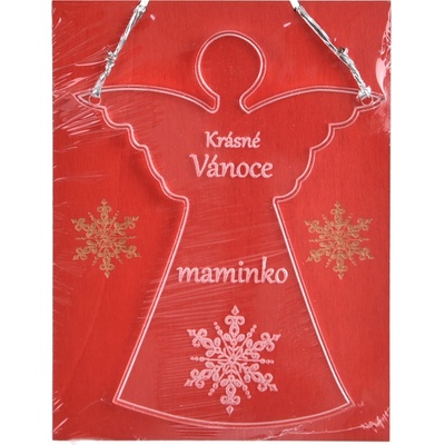 Anděl plexi závěsný vánoční ,,maminka 11x12 cm