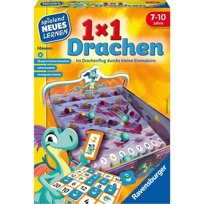 Ravensburger 24976 - 1x1 Drachen - Lernspiel für Kinder, Rechenspiel für Kinder von 7-10 Jahren, für 2-4 Spieler, Zahlenraum 1-100, kleines Einmaleins