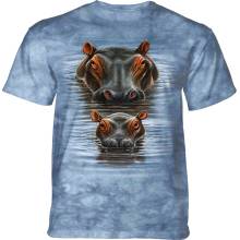 The Mountain pánske batikované tričko 2 Hippos hroch modré