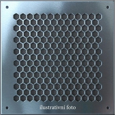Mřížky dvířka Hexa 260 x 260 mm nerezová
