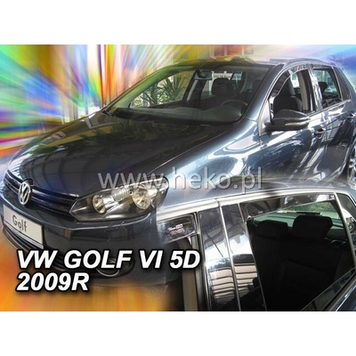 Deflektory Volkswagen Golf VI hatchback, 5-dverová 2008-2012 predné + zadné