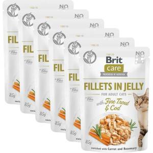 Brit Капсула BRIT Care Cat Fillets in Jelly с фина пъстърва и треска 6 x 85 г