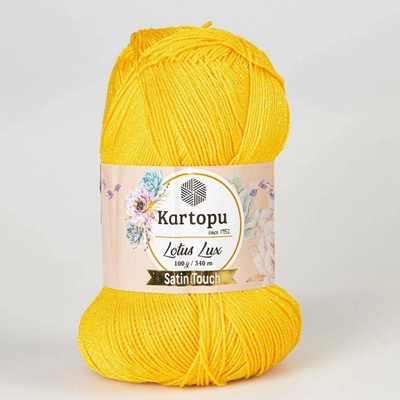 Pletací / háčkovací příze Kartopu LOTUS LUX K318 žlutá s lurexem, efektní 100g/340m