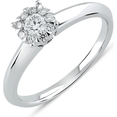 Lillian Vassago Zásnubní prsten z bílého zlata s diamanty LLV59 DR019W