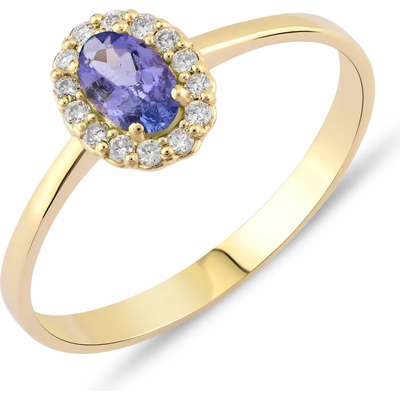 Lillian Vassago Zlatý prsten s tanzanitem a brilianty LLV11 SMR5730 01 TAN