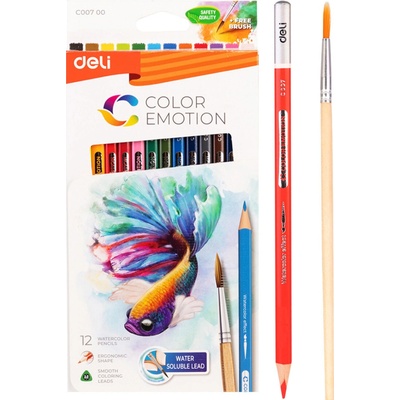 Deli Group Co Ltd akvarelové pastelky12 barev Color Emotion EC00700 661537