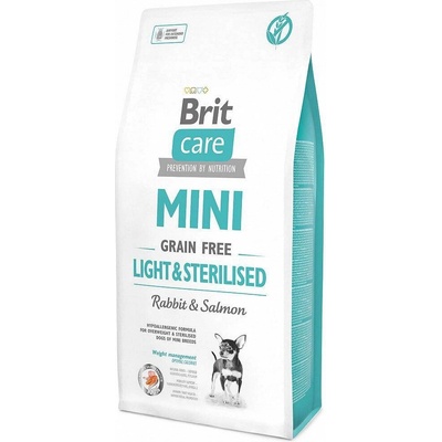 Brit Brit Care Mini Light & Sterilised Храна за кучета, суха, за кастрирани, със заешко и сьомга, 2 kg