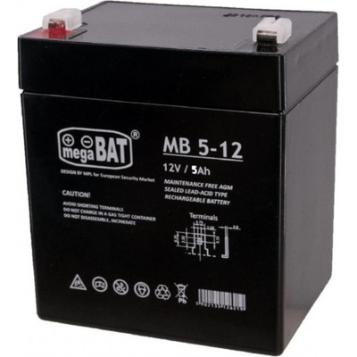 MWPower Акумулаторна батерия 12V, 5.0Ah, megaBAT MB 5-12 (66630)