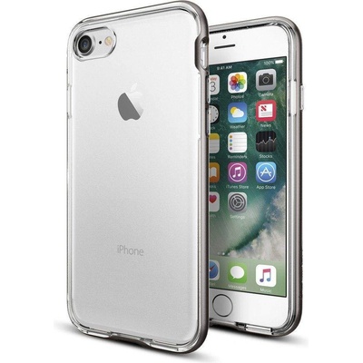 Spigen Neo Hybrid Case Crystal - хибриден кейс с висока степен на защита за iPhone SE (2020), iPhone 8, iPhone 7 (прозрачен-сив)