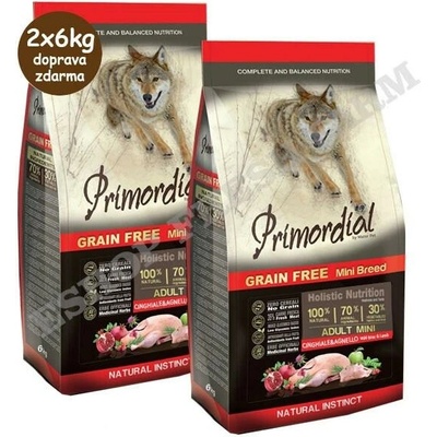 Primordial Grain Free Adult Mini Lamb & Wild Boar 2 x 6 kg