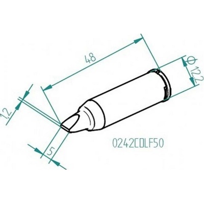 Ersa 0242CDLF50 pájecí hrot dlátový Velikost hrotů 5 mm Obsah 1 ks