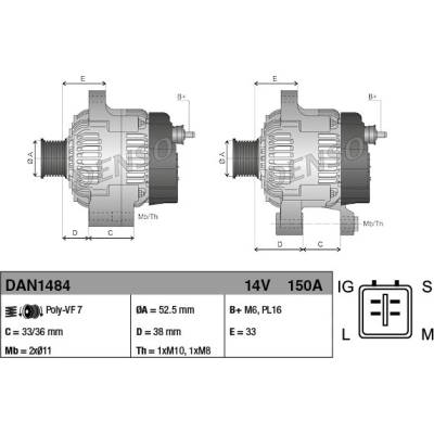 DENSO Generátor DAN1484