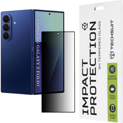 Techsuit Протектор за дисплей [преден екран] - Techsuit 111D Privacy Full Glue - Samsung Galaxy Z Fold7 - Черен
