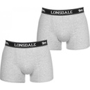 Lonsdale Trunks Mens Grey 2 Pack