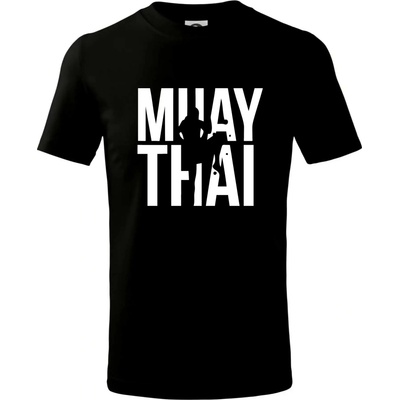 Nápis Muay Thai tričko detské čierna