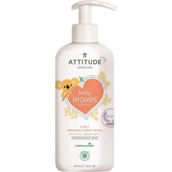 ATTITUDE Mydlo detské telové a šampón 2 v 1 Babyleaves 473 ml