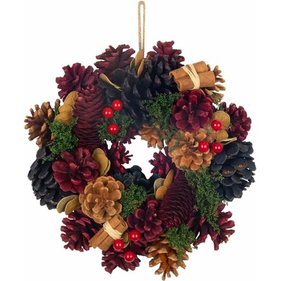 MagicHome vánoční věnec modro-červený, 24 cm