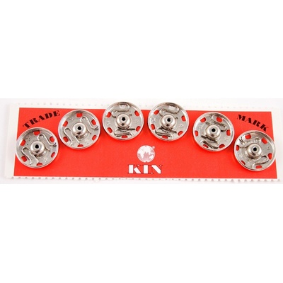 Kovové patentky KIN 6 ks - strieborná - priemer 1,8 cm, č. 7