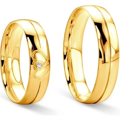 Savicki Snubní prsteny žluté zlato půlkulaté SAVOBR330