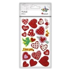 TITANUM Convex heart stickers mix 20pcs