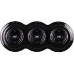 Elhard - Троен керамичен ретро стенен контакт с рамка SCHUKO 230V черен (EF0111B)