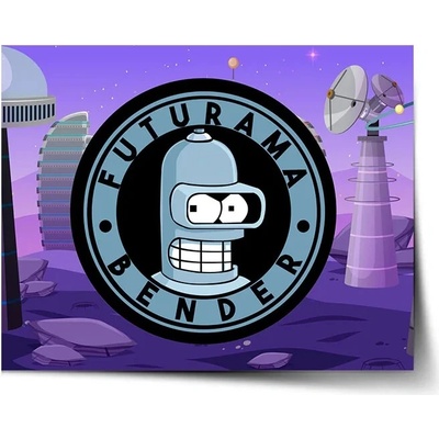 Sablio Plagát Futurama Bender Planéta s vysielačmi - 60x40 cm