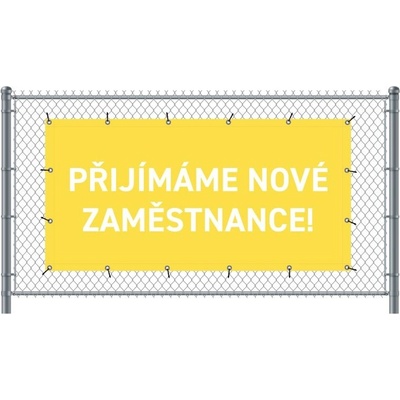 Jansen Display Standardní banner na plotPřijímáme nové zaměstnance čeština žlutá, 2000 x 1000 mm