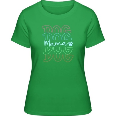 Premium Tričko Farebný nápis DOG Mama Čistá zelená
