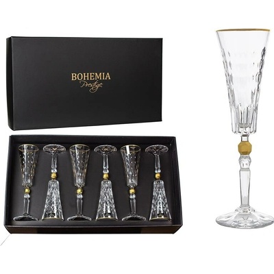 BOHEMIA PRESTIGE BOHEMIA PRESTIGE CONTE GOLD POHÁR NA ŠAMPANSKÉ 6 x 170 ml