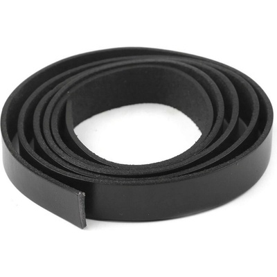Kožený popruh / ucho na tašky - polotovar šíře 15 mm černá 1 ks