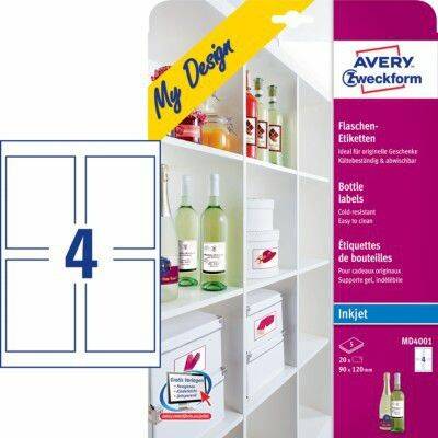 Avery Zweckform samolepiace etikety, na sklo, A4, 90x120mm, 5 listov, pre atramentové tlačiarne