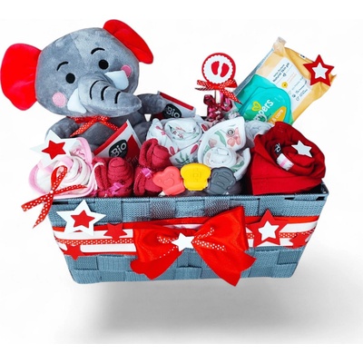 BabyDort dárkový koš pro miminko ČERVENÝ