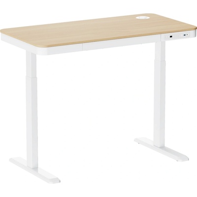 AlzaErgo Fixed Table FT1 biely + Stolová doska TTE-12 120 × 80 cm lamino breza