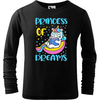 DOBRÝ TRIKO Dětské bavlněné triko Princess of dreams Černá