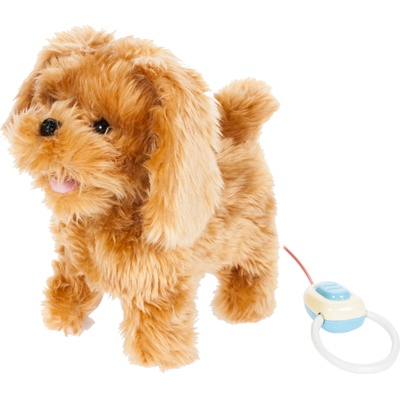 MalPlay Интерактивна плюшена играчка MalPlay - Кученце с каишка, кафяво, 23 cm (105838)