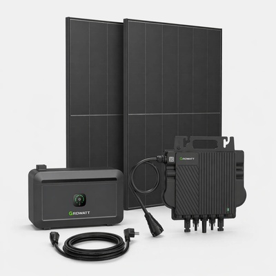 Growatt balkónová elektráreň 920Wp / 800W / 2kWh LiFePO4 kompletný set 744238