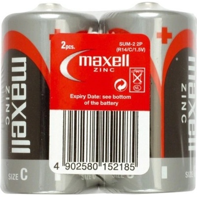 Maxell Батерии цинкови Maxell R14(C), 1.5V, 2 бр (MLBMR14BLIST)