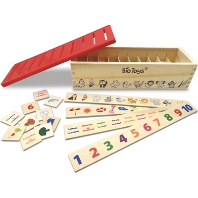 Lexibook Anglicko-francúzsky drevený box na slovíčka Bio Toys