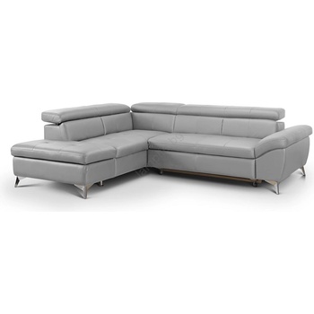COTTA Разтегателен ъглов кожен диван salerno ii ляв, сив (ct0073)