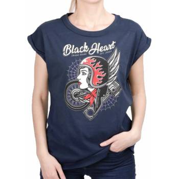 Image 1 of Black heart Дамска тениска black heart - motor cycle - СИН - 9175