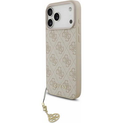 GUESS 4G Charm MagSafe Задний калъф за iPhone 17 Pro Max Tone on Tone Pink Guess | Rozov | ЖЕНИ | UNI