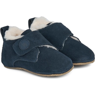 Wheat dětské kožené capáčky s vlněnou podšívkou Taj 305i 1432 navy