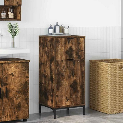 vidaXL Шкаф за баня с чекмедже с врата Димян дъб 39, 5 x 36 x 88 см (883399)