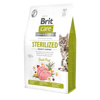 Brit Care Cat Без зърнени култури за стерилизирани котки, подпомагащ имунитета, 2кг