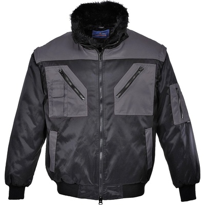Portwest pj20 / Изолирано водоустойчиво пилотско яке 4в1 - Черно/Сиво xl (pj20byrxl)