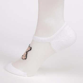 Image 1 of Дамски бели терлици от тюл с мече