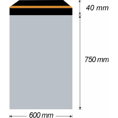 Obálka zasílací plastová 600x750+40mm, 90mic, (50ks) samolepící