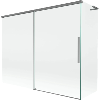 Mexen Rox L параван за баня, плъзгащ се 2-крилен 190 + 90 x 150 см, прозрачен, gun metal - 8C9L-190-090-95-00 (8C9L-190-090-95-00)