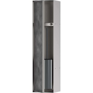Hansgrohe XtraStoris Rock - Четка за тоалетна за вграждане, с етажерка и вратичка, матирана стомана 56060800 (56060800)